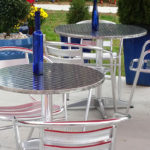 small tables and chairs.